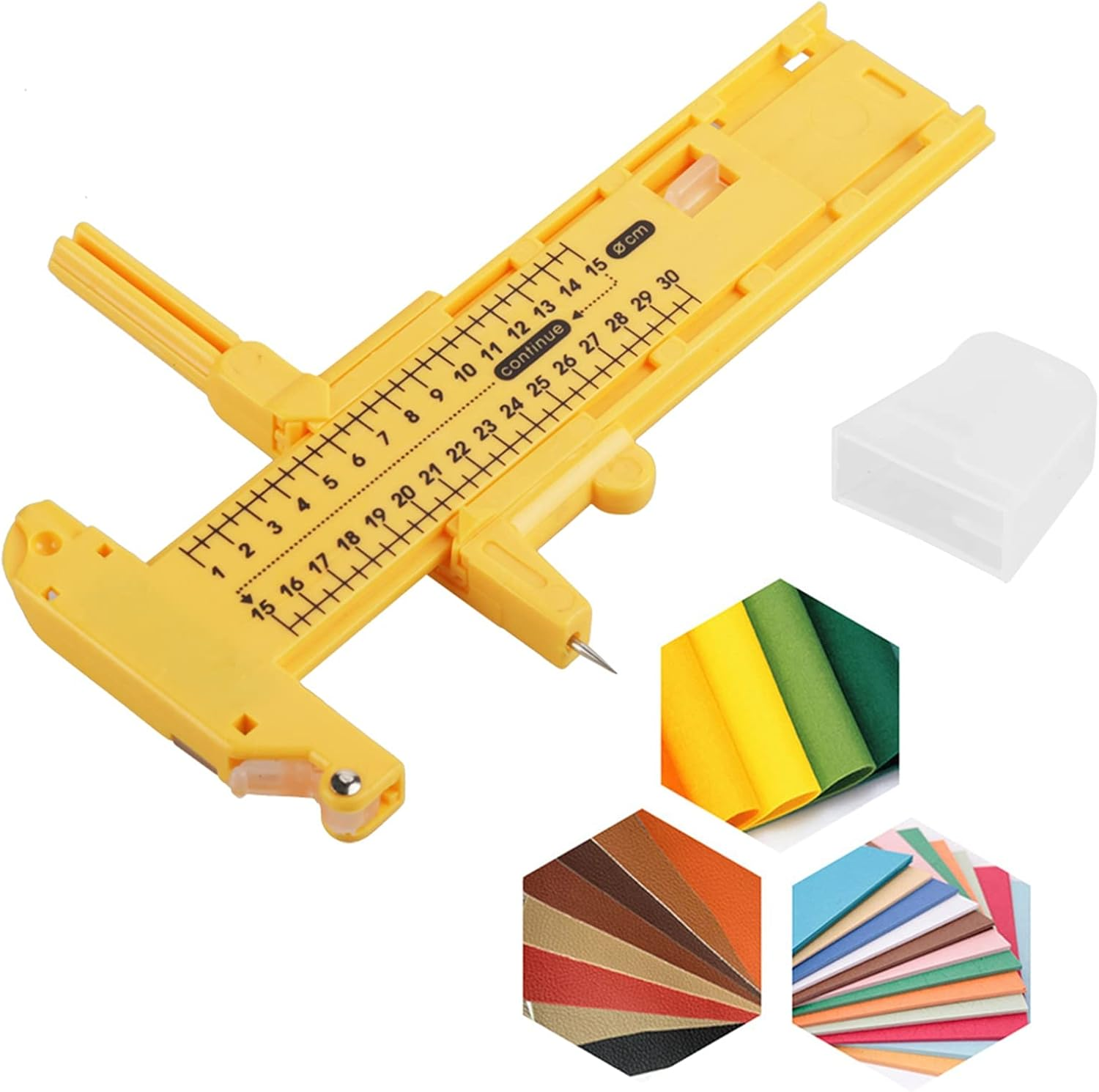 Lwuey Compass Circle Cutter, Circular Rotary Cutter Paper Adjustable Easy to Read Scale Trimmer Cardboard Rubber Leather Art Craft Tool Scrapbooking Great for Photo Cropping Die Cutting Plotting image number 3