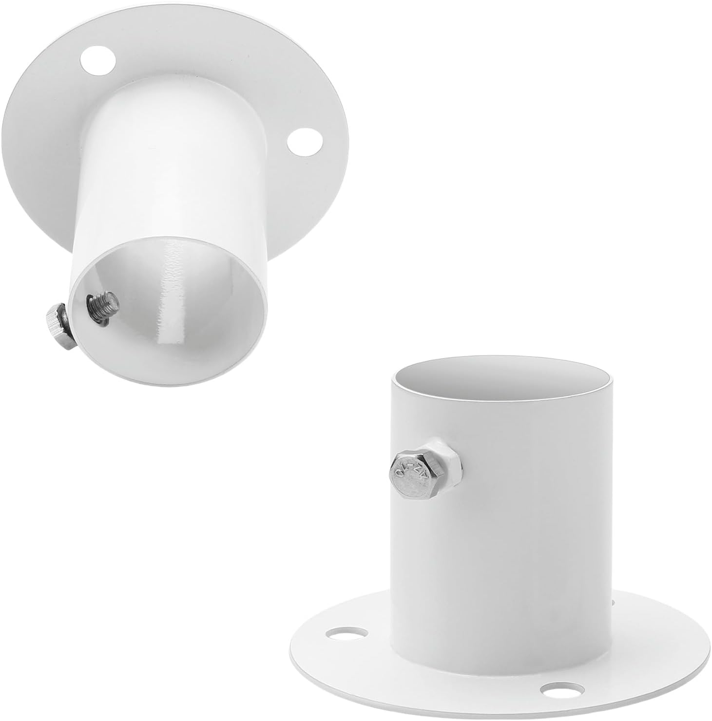 Pool Handrail Deck Flange, Stainless Steel White Deck Flange Rod End Bracket Cast for above Ground Pool Ladder Anchor Mounting Flange 1.5" (2 Pack)