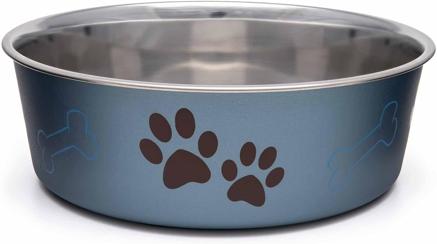 Loving Pets - Bella Bowls - Dog Food Water Bowl No Tip Stainless Steel Pet Bowl No Skid Spill Proof (Large, Blueberry Blue) image number 6