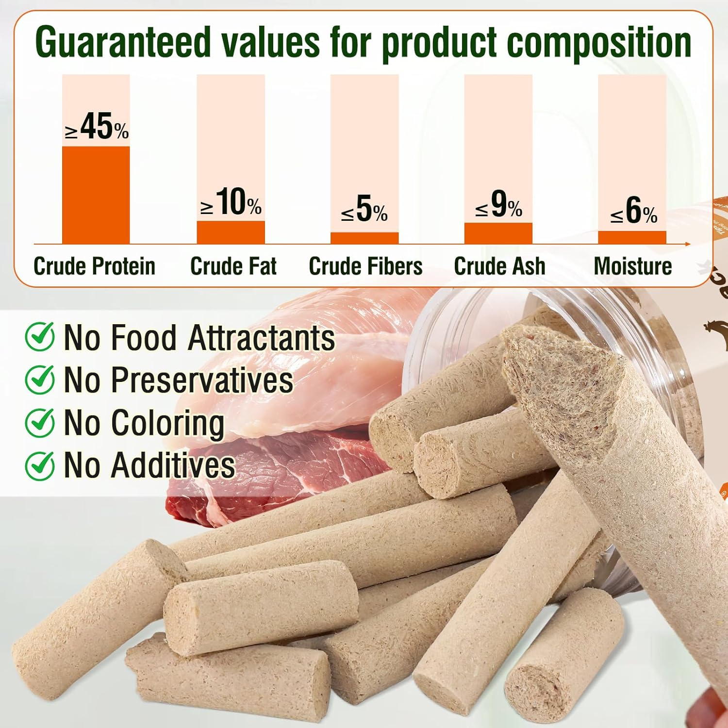 Freezed Dried Cat Teething Sticks, Cat Chicken Treats, Dog Treats Chicken and Beef Flavor for Freshens Breath image number 3