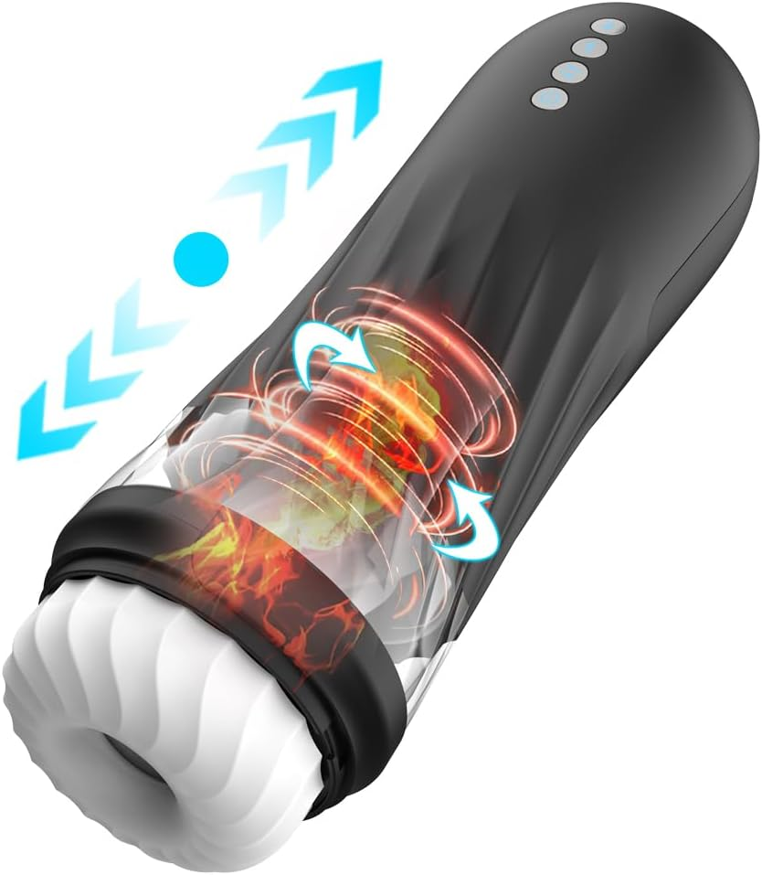 Hephix Sucking Masturbator Sex Toys for Men &ndash; New 3D Texured Automatic Masturbators Cup with 5 Vibration Modes & 5 Twisting Sucking & 3 Rotating Sucking & Heating Mode, Penis Pump Stroker for Men with 1 More Lubricating Oil image number 1