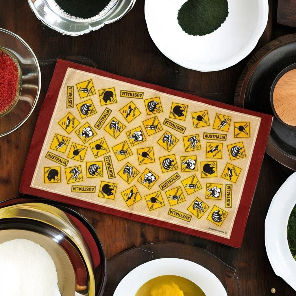 Printed Tea Towels 5Pcs 100% Cotton Floral Birds Print Australia Themed Dishtowel Set 48X80Cm for Australian Souvenirs Amazon,Christmas,Friend Gift (Random) image number 1