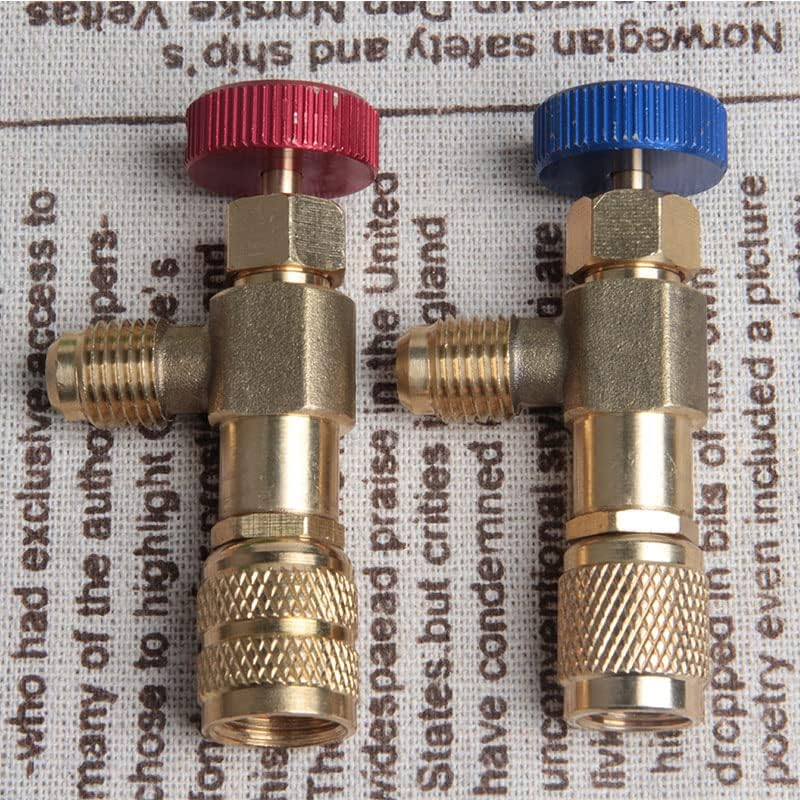2Pcs Multifunctional R22/R410A Refrigeration Charging Adapter,Air Conditioning Charging Valve 1/4" SAE Male to 5/16"SAE Famale Safety Adaptor image number 6