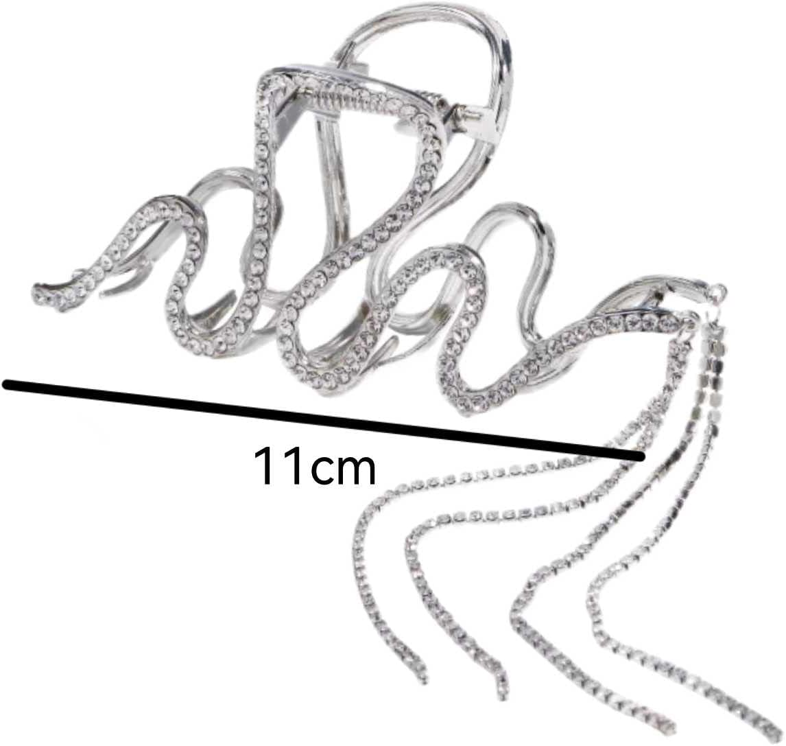 Hair Clips Rhinestone Tassel Hair Clip Large Thick Hair Hair Clips Ladies Large Metal Claw Clips Hair Accessories for Women Girls image number 4