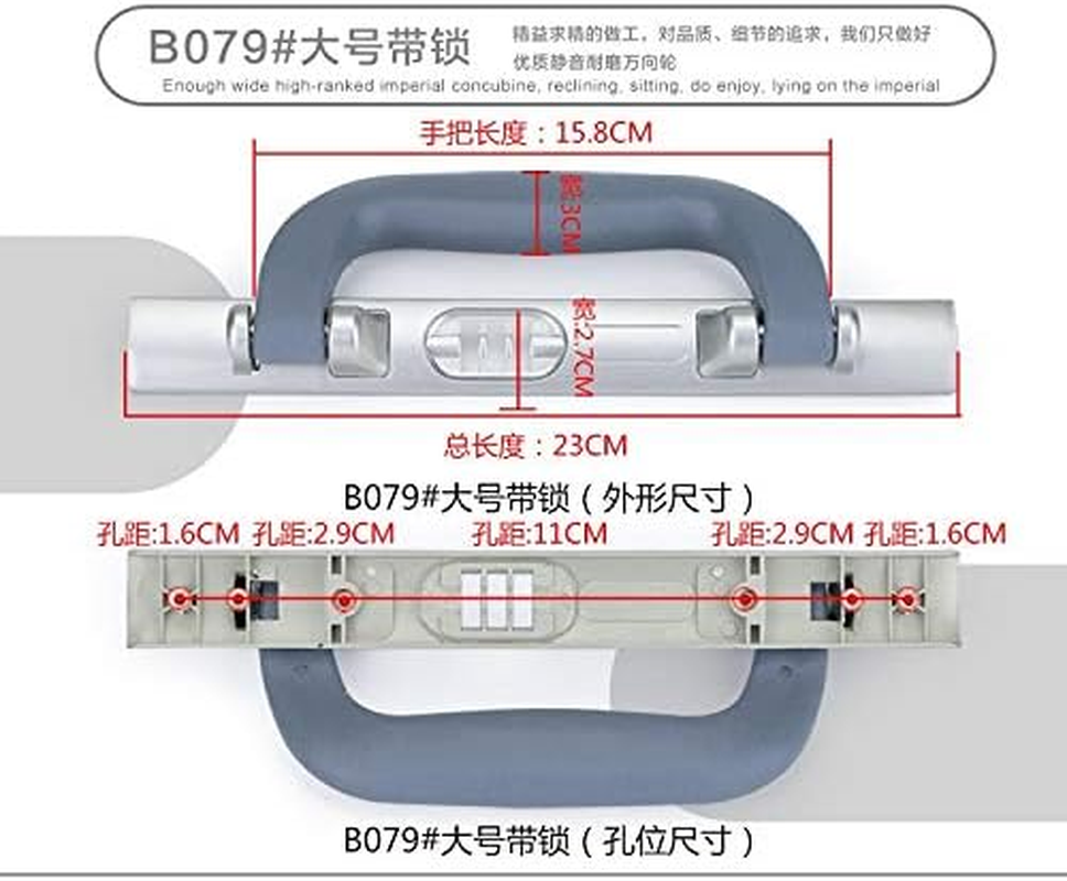 Luggage Hardware Suitcase Repair Parts Handle Travel Case Pull Rod Cipher Suitcase Hand Carry General Handle PVC - (Color: B031) image number 6