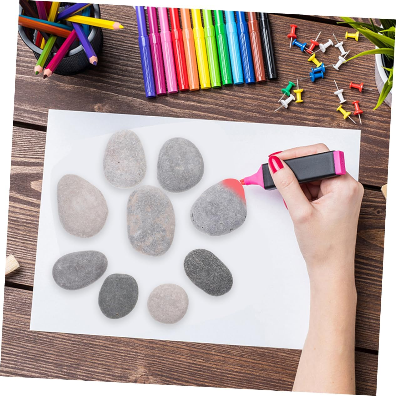 NOLITOY 20Pcs Natural Smooth Painting Rocks for DIY Crafts Blank Pebbles for Garden Decor Easy to Paint River Stones for Creative Projects Durable Ready to Use image number 6