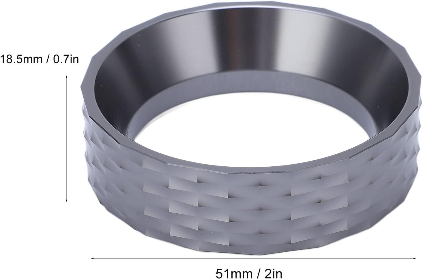 48Mm Magnetic Espresso Dosing Funnel Coffee Dosing Ring Aluminum Alloy Coffee Dosing Funnel Replacement for 48Mm Portafilters/362 (Color : Gray) - Black image number 5