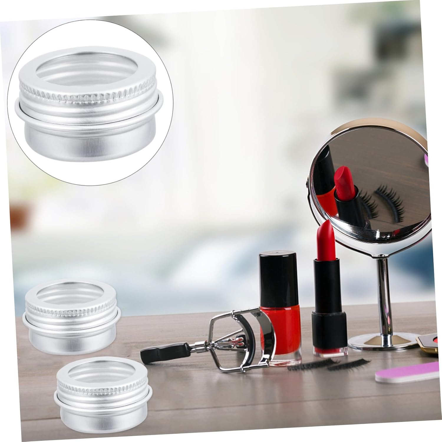 LIFKOME Screw Lid Aluminum Jar 15Pcs 5Ml Cosmetic Cream Containers Refillable Aluminium Makeup Sample Storage Packaging for Skincare image number 5