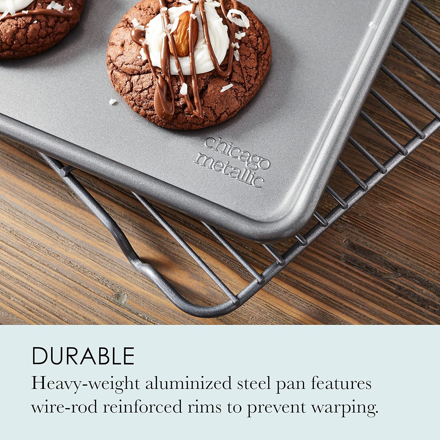 Chicago Metallic Commercial II Non-Stick Jelly Roll Pan, 16-3/4 by 12-Inch,Silver image number 4