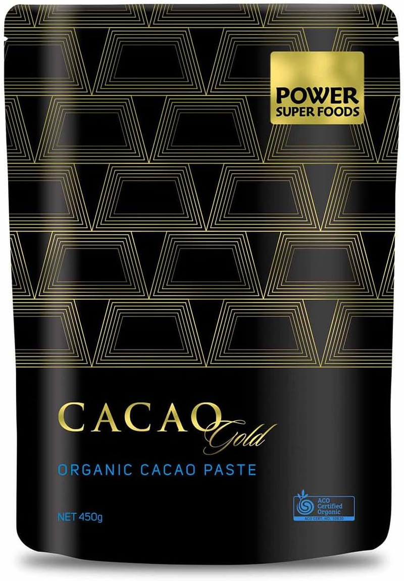 Power Super Foods | Cacao GOLD Paste Ceremonial - Chunks Cert Org 450G | Unit