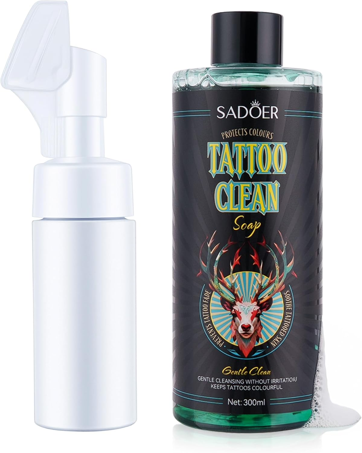 Olephira SADOER Ultra-Concentrated Tattoo Green Soap 10Oz with Foaming Bottle 120Ml, 1:10 Dilution Tattoo Soap Supplies for Tattoos Piercings, Clean Skin Equipment image number 5