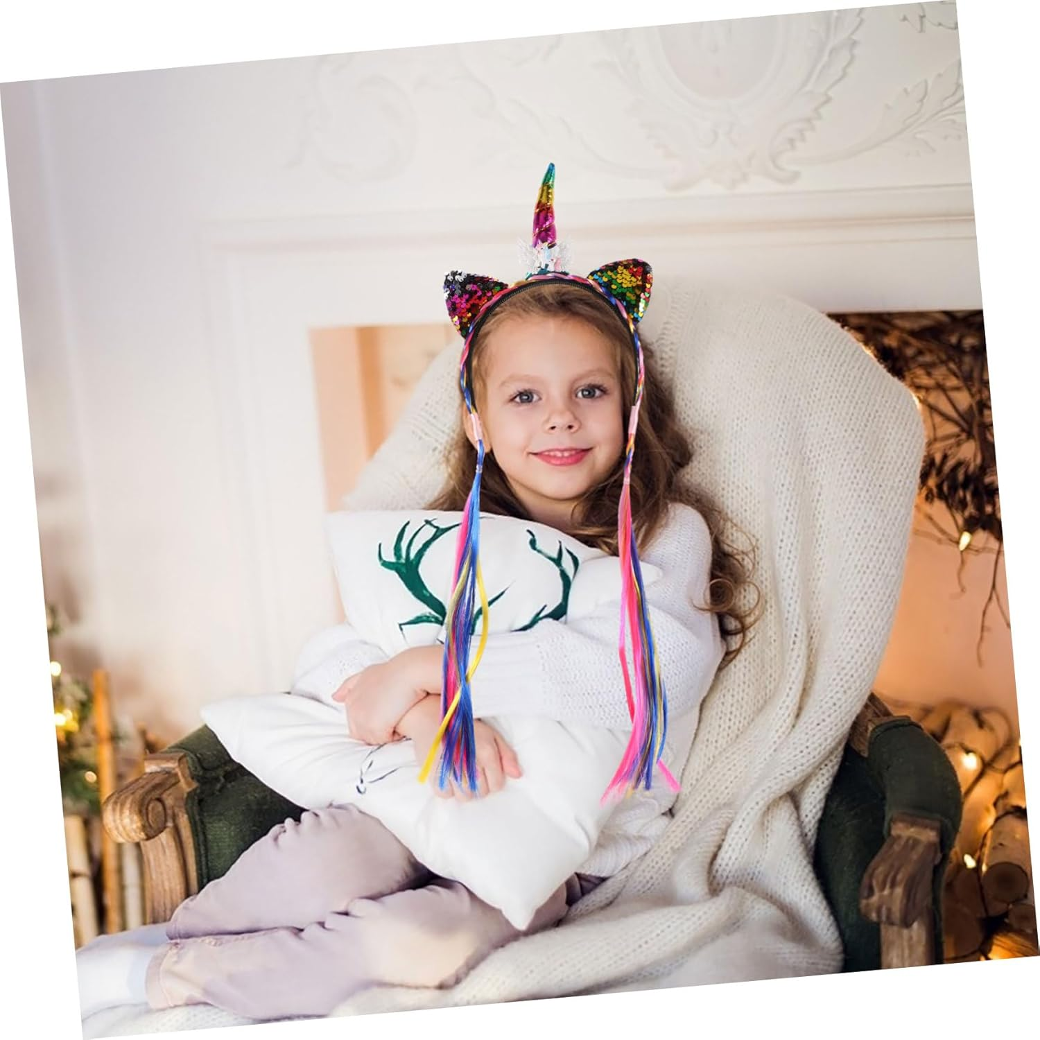 BESPORTBLE Unicorn Wig Headband for Girls Cute Cartoon Hair Accessories for Birthday Unicorn Decorations and Halloween Easy to Wear for Toddlers and Little Girls image number 6