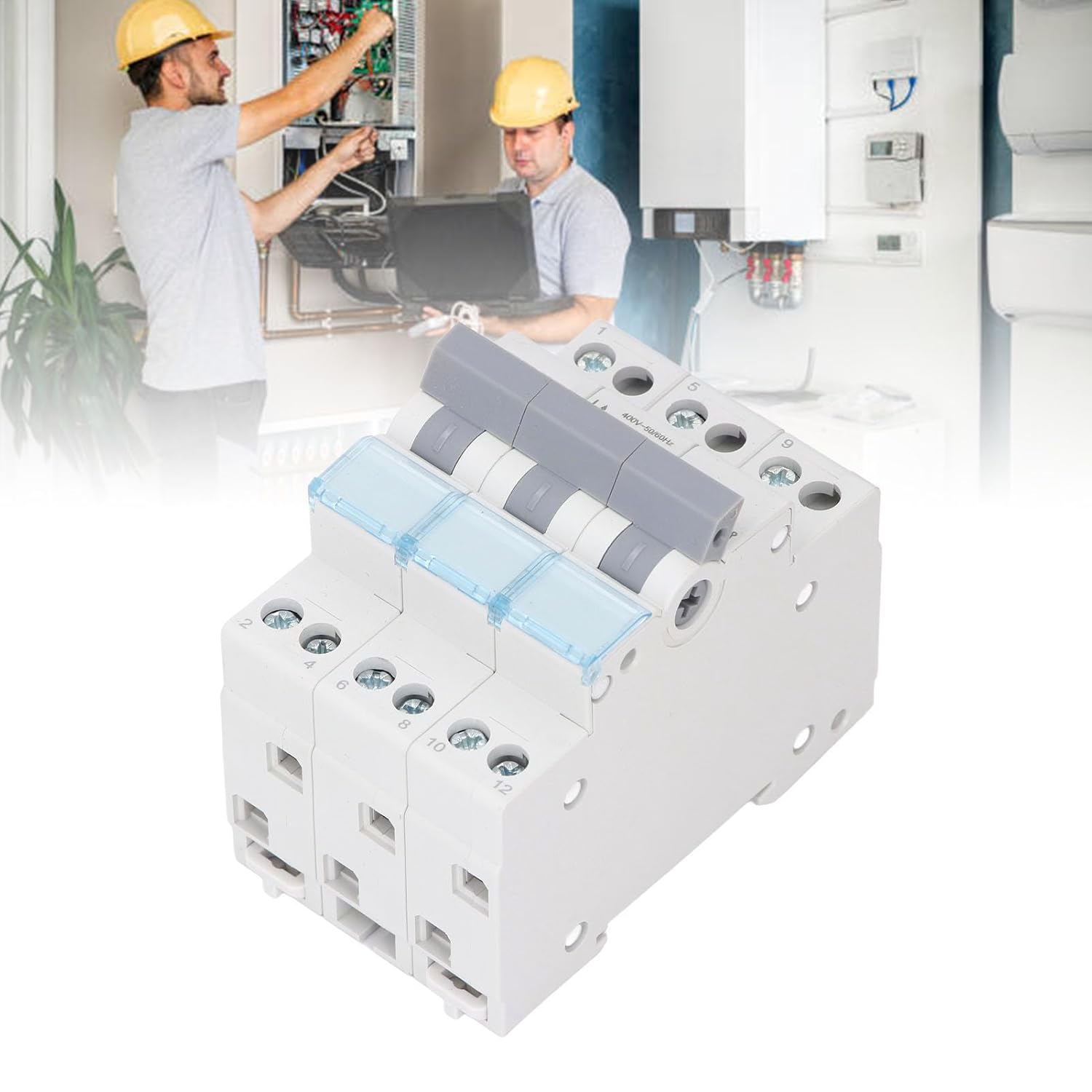 Power Transfer Isolation Switch, Manual Conversion Switch 63A 400V with Overload and Short Circuit Guard, 45Mm Cutout Front Face Mounting image number 4