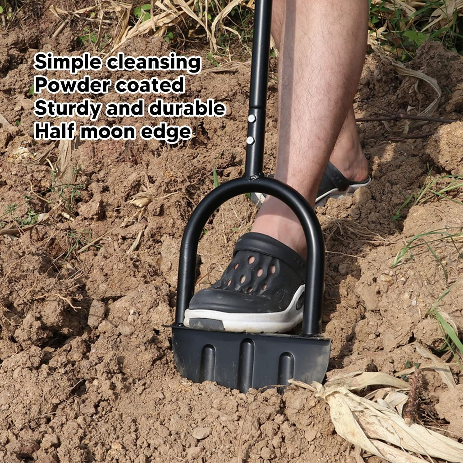 Half Moon Edger Lawn Tool, Manual Lawn Edger - Border Edger, Half Moon Lawn Edger, Garden Spade Shovel with Ergonomic Handle for Lawn, Garden, Sidewalk image number 3