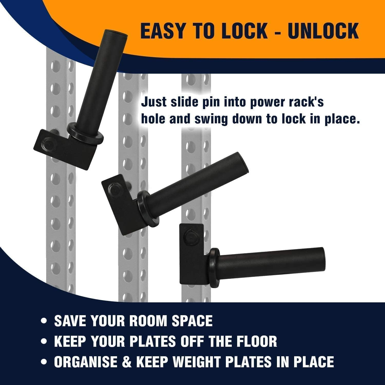 Yes4All Weight Plate Holder Attachment, Weight Plate Storage for Power Rack 2X2-3X2 - Fit 2 Inches Weight Plates