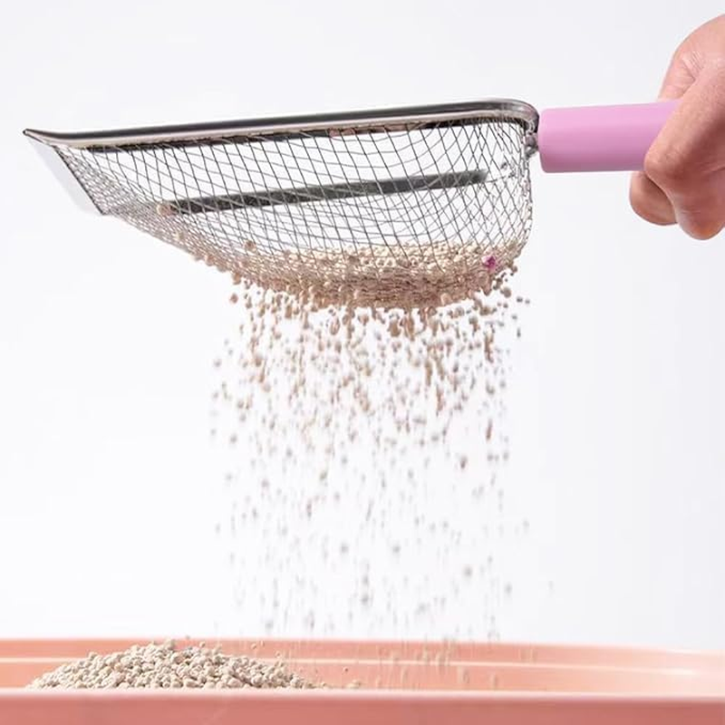 Stainless Steel Reptile Sand Substrate Scoop, 1Pc, Pink, 26.5X9.8Cm/10.43X3.86Inch, Cat Litter Scoop, Reptile Sand Substrate, 88 Count image number 4