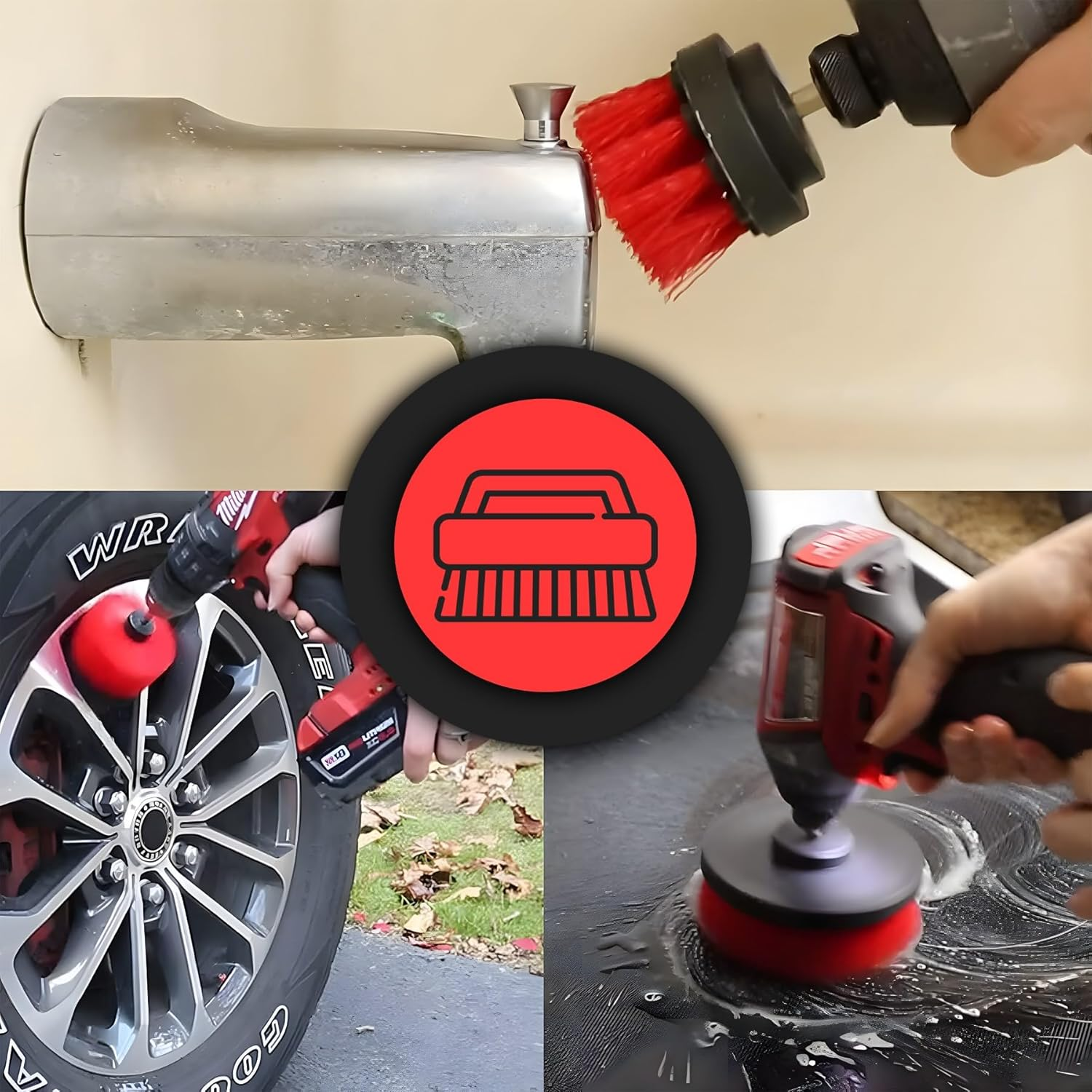 Retoo Car Cleaning Set 19 Pieces Car Care Set Detailing Brush Cleaning Brushes Microfibre Cloth Rim Brush Wash Set for Interior and Exterior Car Air Vent Dashboard Motor Wheels image number 1