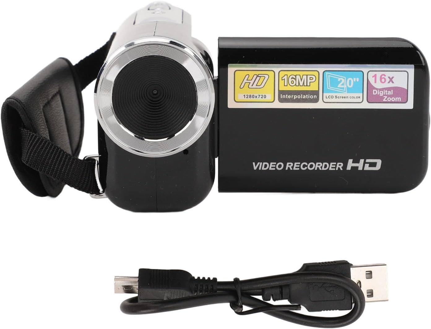 Video Camera Camcorder, 16MP 1080P 16X Digital Zoom Digital Camera Recorder with 2 Inch Screen, anti Shake Vlogging Camera for Travel Photography image number 5