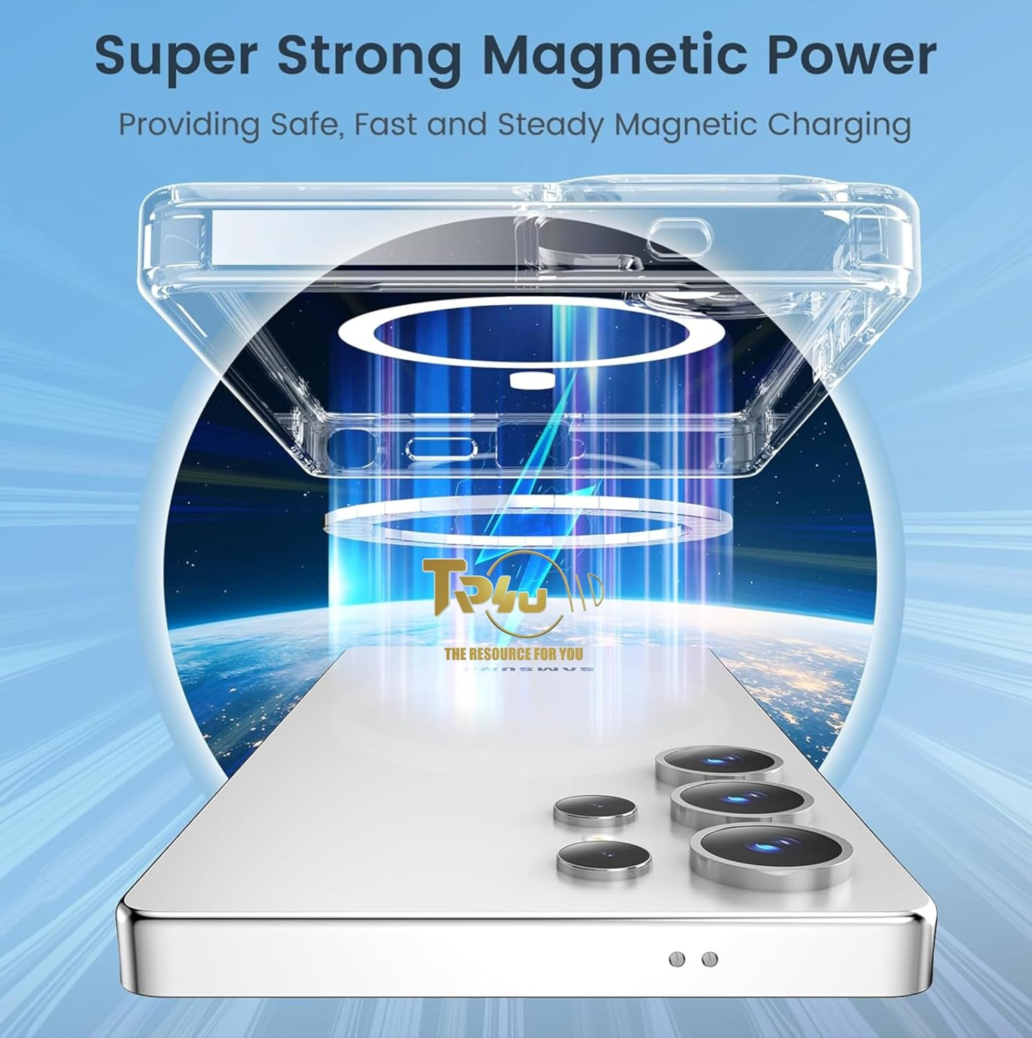 TR4U the Resource for You Clear Magnetic Case Compatible with Samsung Galaxy S25 Ultra [Anti-Yellowing][Military Grade Drop Protection], Hard Back Cover, Compatible with Magsafe Accessories (2025) image number 3