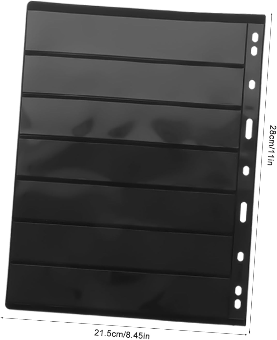 WADY 10 Sheets Stamp Stock Pages Stamp Storage Albums Coin Holder Standard Stamp Pages Stamp Collection Insert Coin Album Stamp Collection Albums Convenient Stamp Holder (Black) image number 3