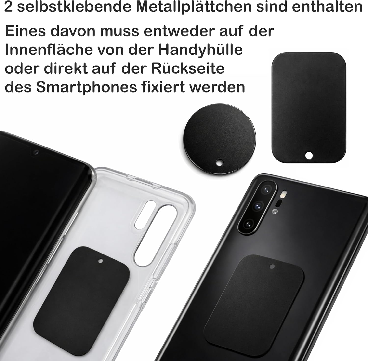 Mobile Phone Holder Car Magnet for round Ventilation | Magnetic Holder for Mobile Phone for round Fans and Air Vent | Ideal for Mercedes, Audi A3 and All Ventilation Nozzles with Slats