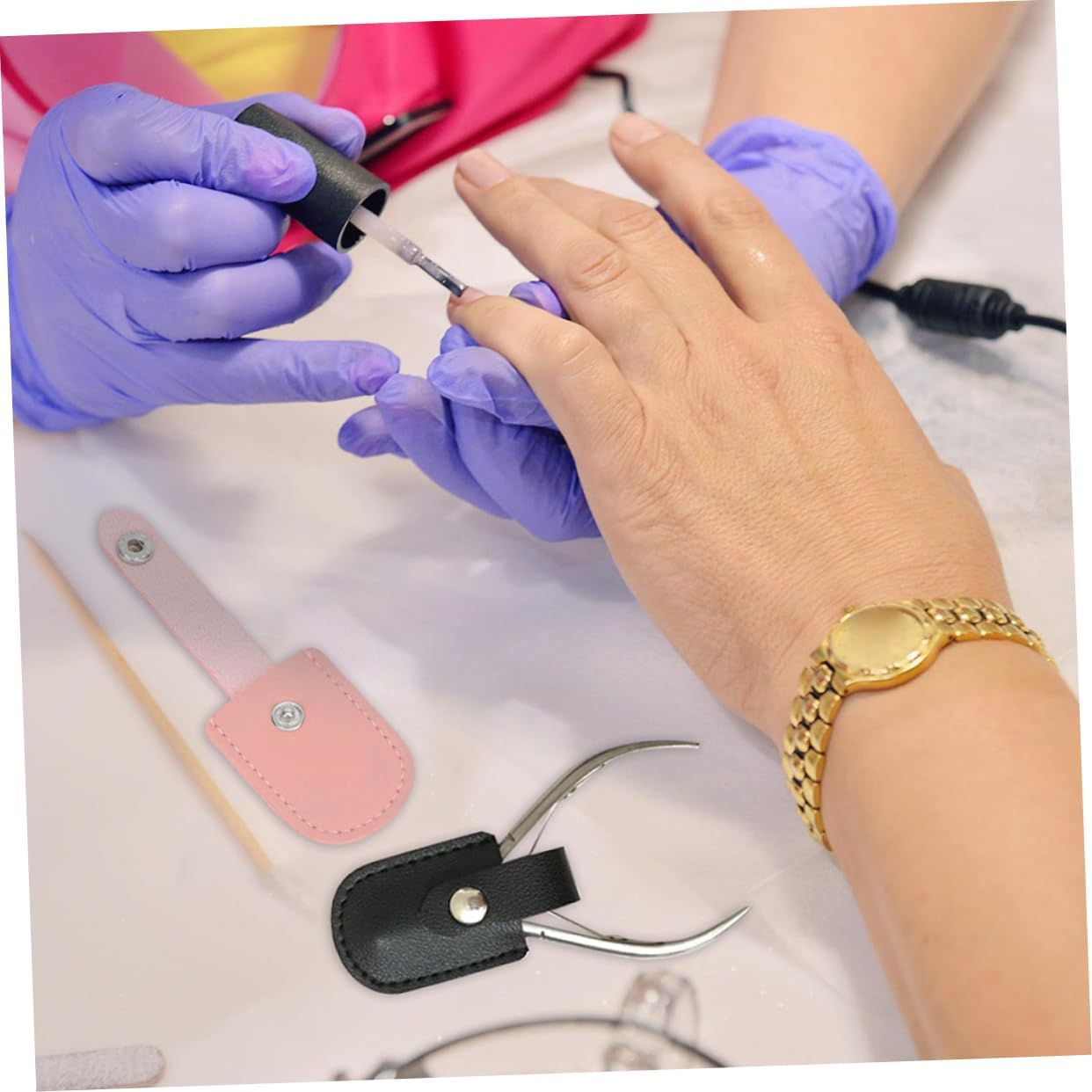 Ipetboom 16Pcs Cuticle Scissor Covers Pu Protective Sleeve for Nail Clippers Easy Storage Holder for Manicure Tools Lightweight and Chic Design for Travel and Home Use image number 3