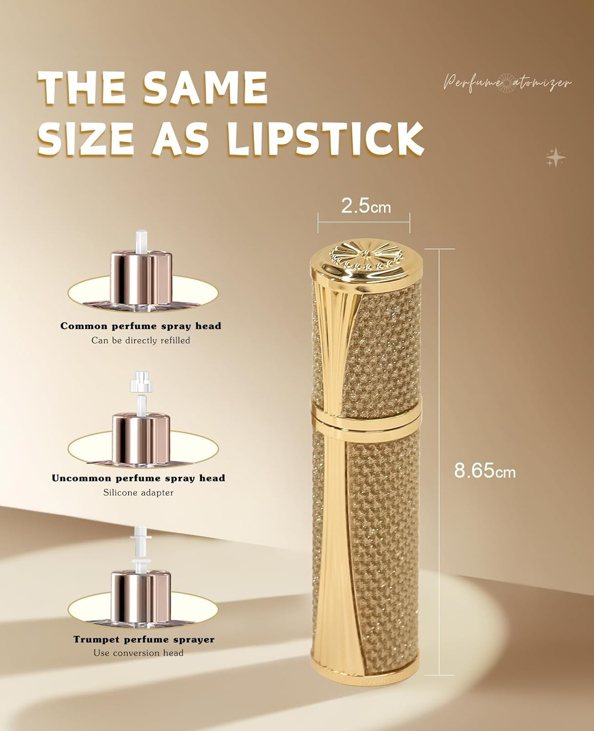 ASADAYS Perfume Atomiser - New Shell - Travel Bottle Refillable Bottom Spray Bottle Mini Size Luxury Fashion Shiny 5Ml Filled Leakproof Portable Airplane (Custom Made, Mint Whisper)