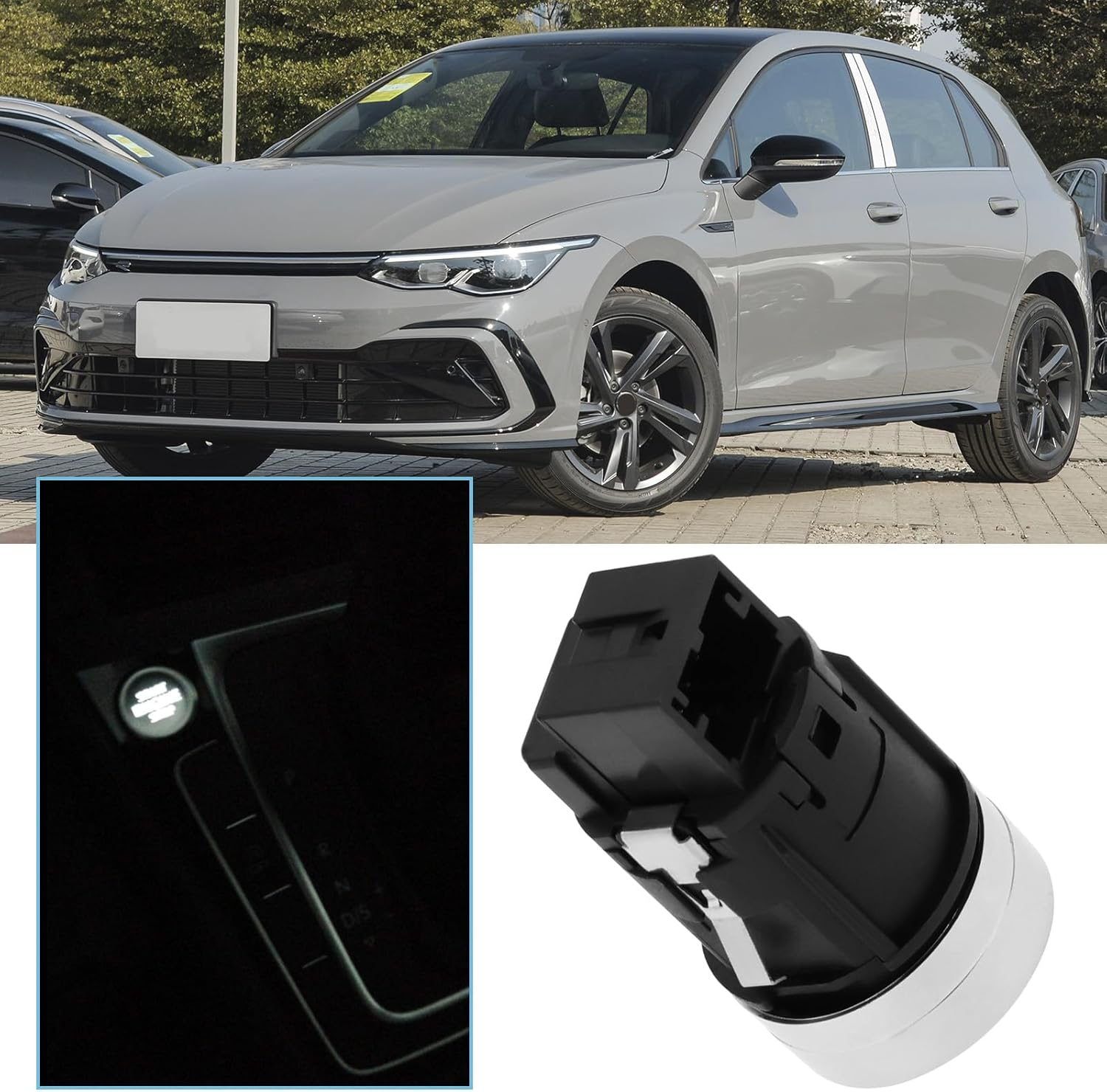 Emagtech 1Pc Car Engine Start Stop Switch Button Replacement Part 5G1959839 5GG959839 5Q1959839 Compatible with VW Golf 7 MK7 2013-2017