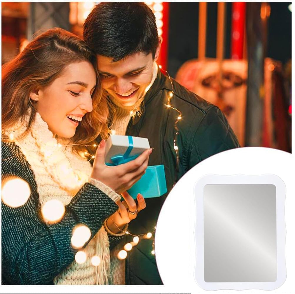 Mpowtech Gifts for Back to School Season,White Magnetic Locker Mirror - 5" X 7" Magnet Mirror for School, Bathroom, Workshop, Office,Small Mirrors for School Locker