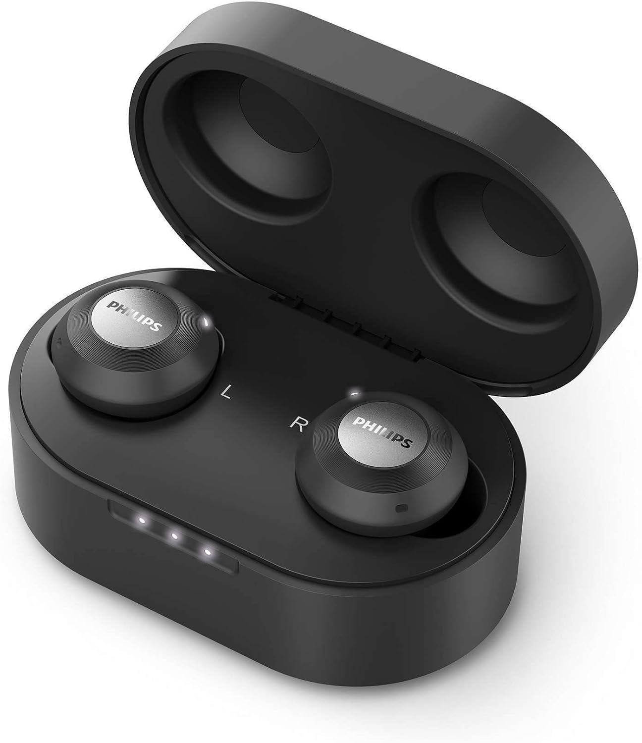 PHILIPS T8505BK/00 In-Ear Headphones Bluetooth Wireless (Hybrid Active Noise Canceling, Awareness Mode, Dual Mics, 13-Mm Neodymium Drivers, Quick Charge, Google Assistant) Black - 2020/2021 Model image number 1