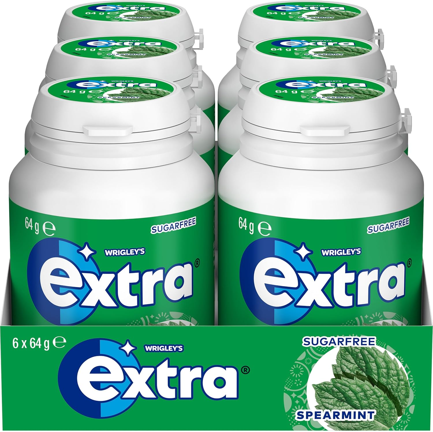 Extra Spearmint, Sugar Free Chewing Gum, 64G Bottle (Case of 6) image number 3