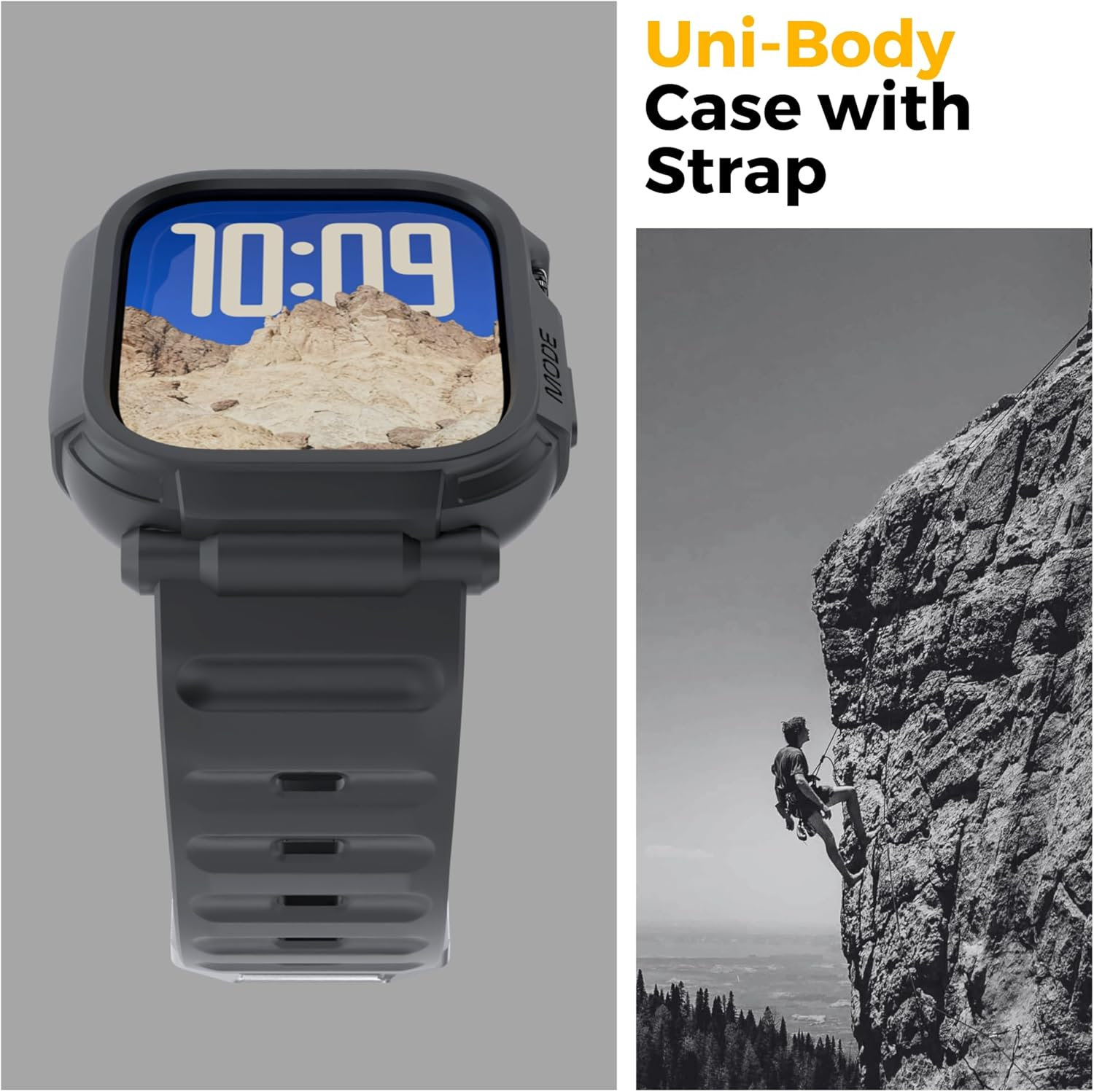 Elkson Made for Apple Watch 10 Bumper Case Band 46Mm Screen Protector Tempered Glass, Quattro Pro 2.0 Series Rugged for Iwatch, Military Grade Durable Protective Cover, Shock Proof, Black image number 1