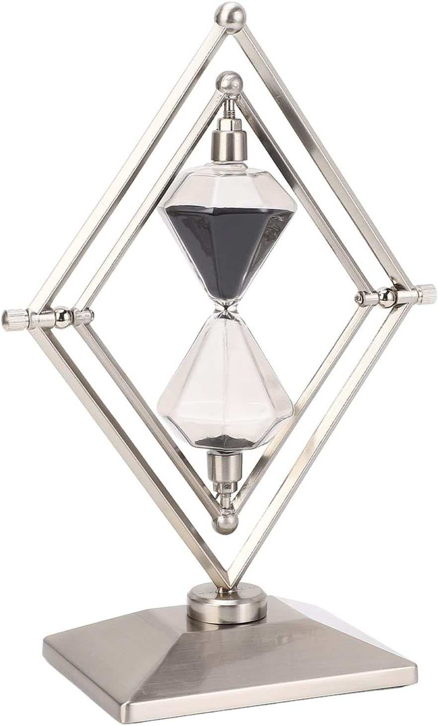 Retro Sandglass Watch, 30 Minute Rotatable Sand Clock Study Accessories Metal Hourglass Timer for Desk Bookshelf image number 4
