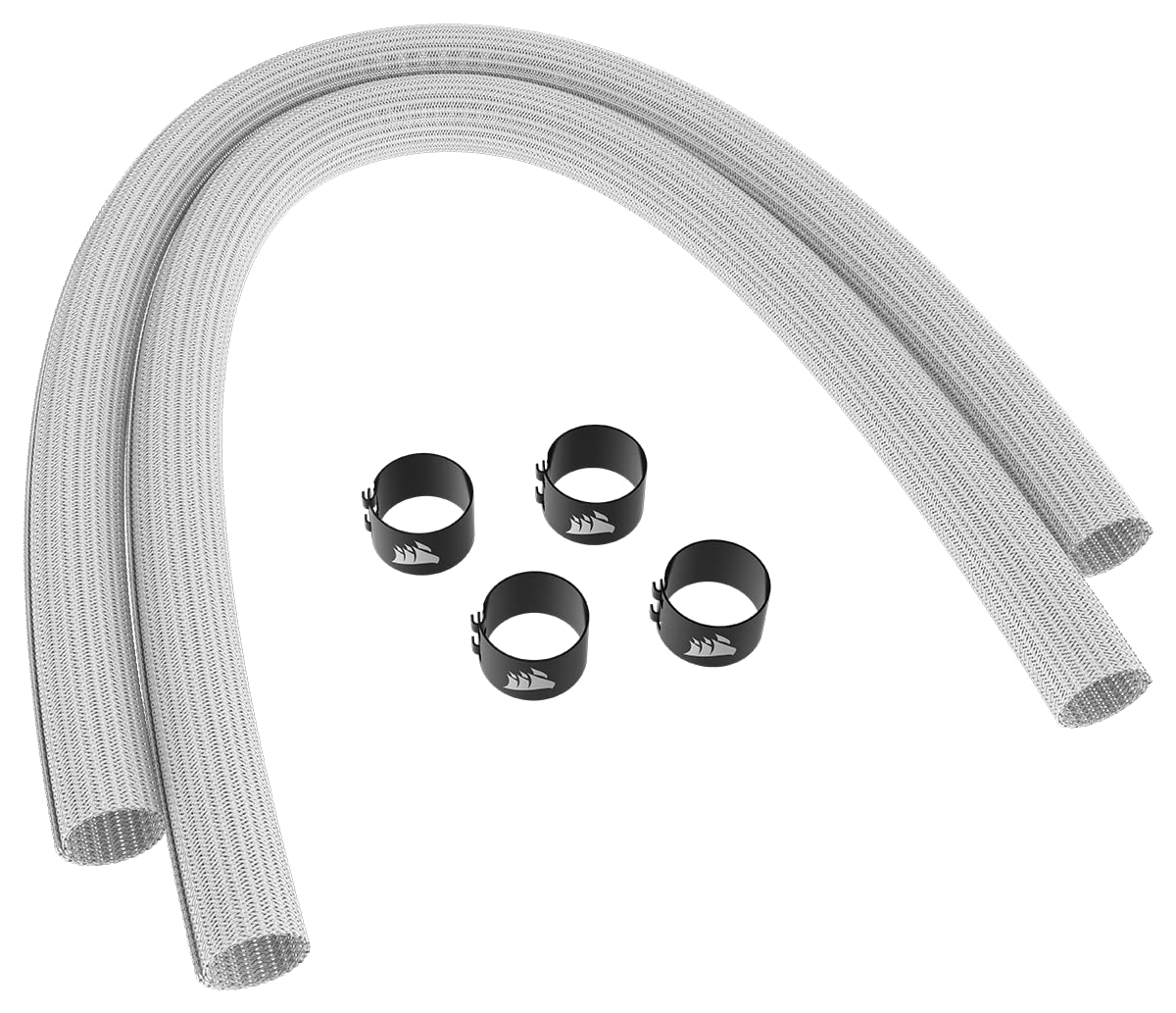 CORSAIR Tubing Sleeving Kit for AIO CPU Coolers &ndash; 400Mm &ndash; Easy Installation &ndash; One-Piece End Cap Covers &ndash; Durable Paracord Construction &ndash; White image number 1