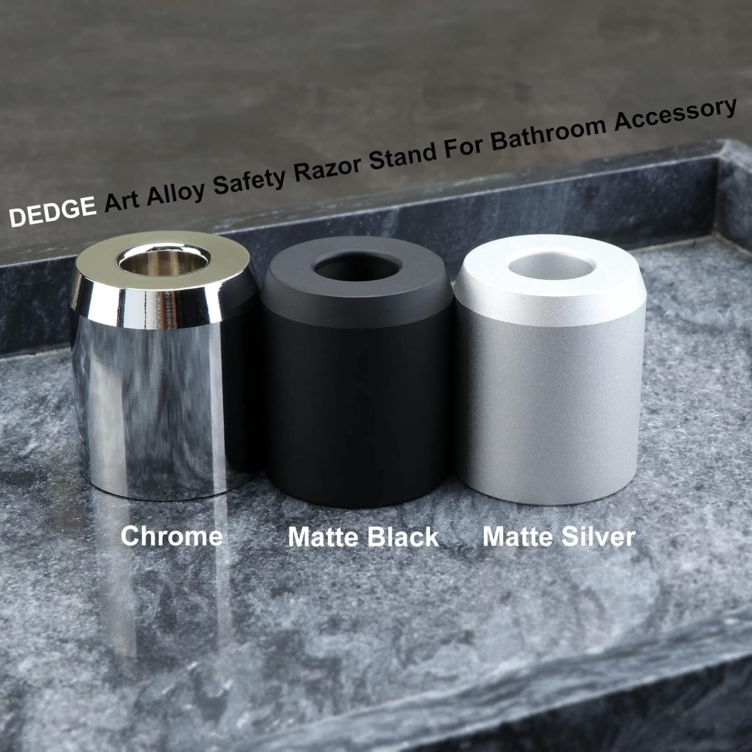 DEDGE Safety Razor Alloy Holder for Bathroom Accessory Matte Silver - Matte Silver image number 3