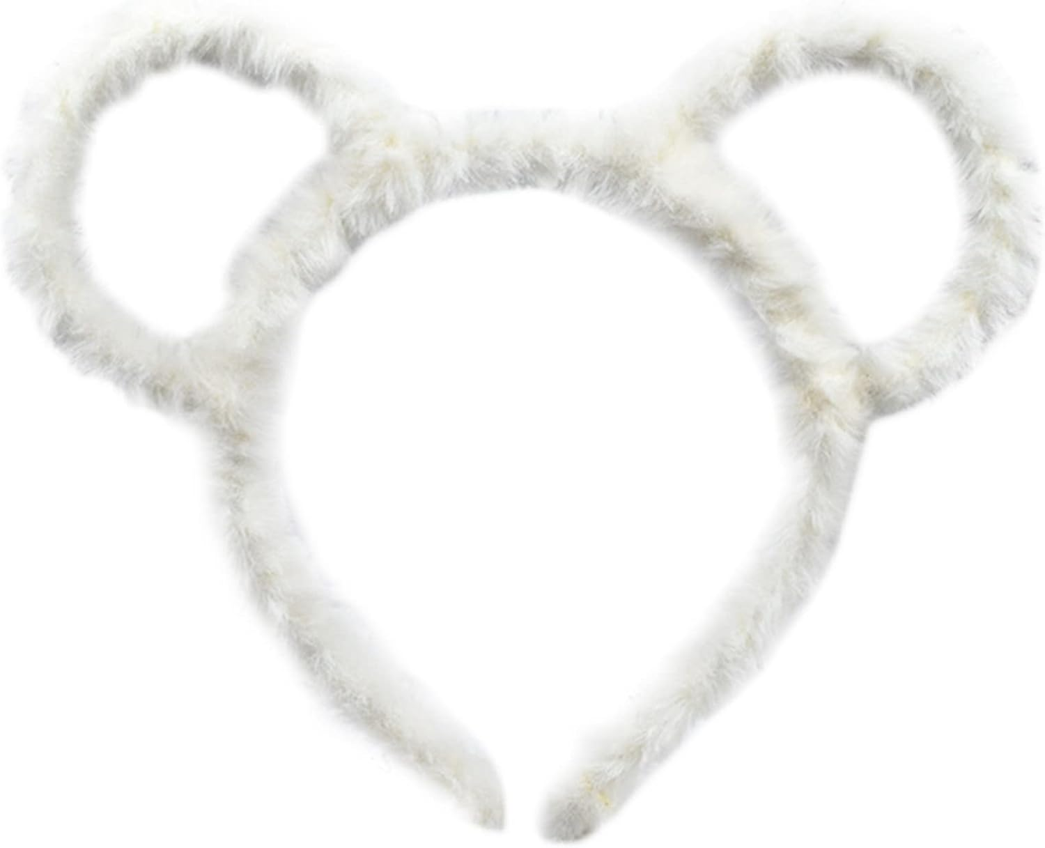 Oilmal Women Winter Thick Plush Headband round Mouse Bear Ears Makeup Headband Bandana image number 2