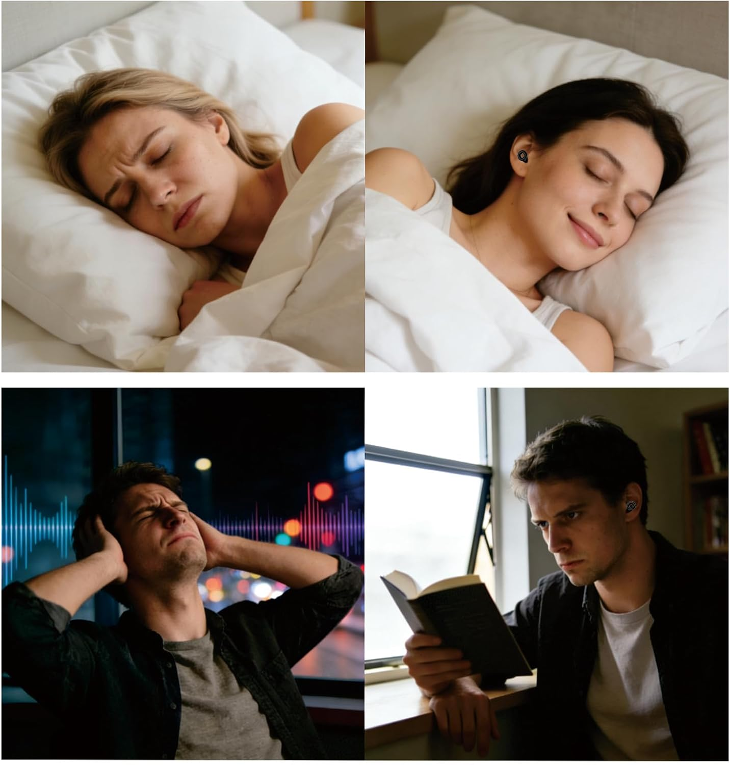 Ear Plugs for Sleeping - Soft Silicone Reusable, Effectively Reduce Noise and Come with 8 Ear Tips, Suitable for Travel, Concerts, Swimming, anti Snoring, Focus image number 3