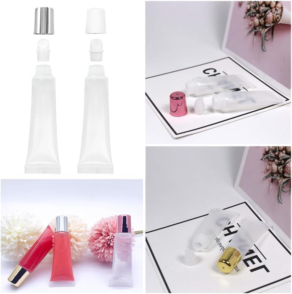 Lip Gloss Squeeze Bottles 15Ml, 12Pcs Empty Lip Gloss Refillable Containers, Lipgloss Bottles Refillable Cosmetic Lipgloss Tubes, Empty Squeeze Tubes for Balms image number 2