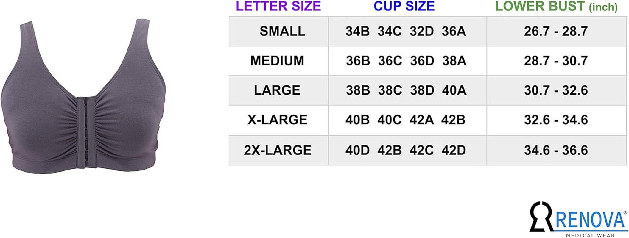 Post Surgery Front Closure Bra