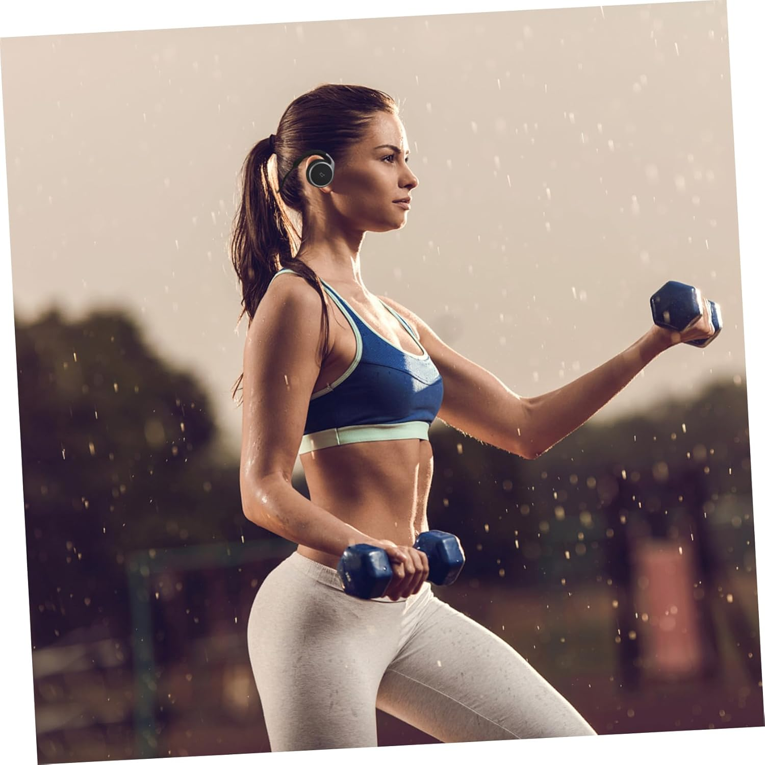 COHEALI Wireless Earbuds with Ear Hook for Sports and Running Compact Lightweight Headphones for Exercise Comfortable All-Day Wear Black image number 6