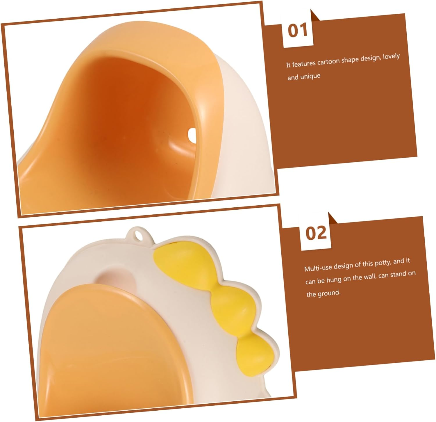 Kisangel Cartoon Dinosaur Potty Training Urinal for Toddlers Boys Standing Wall Mount Bathroom Use