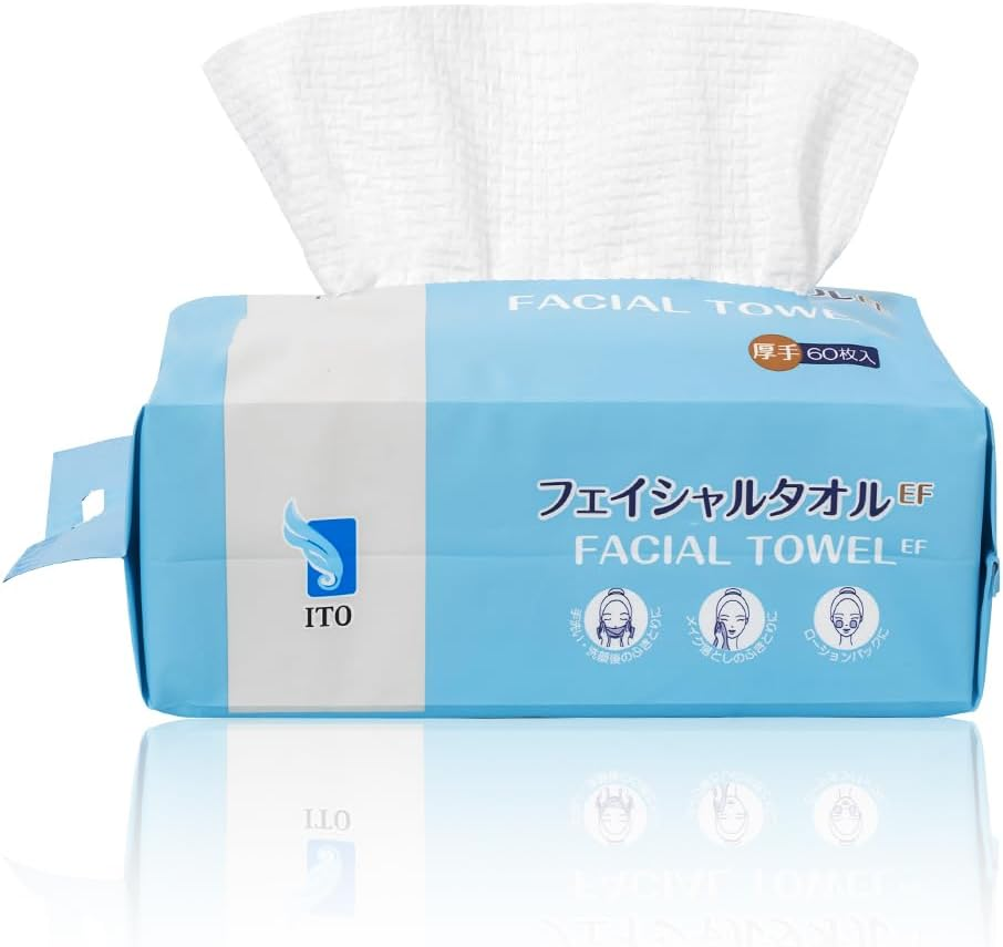 ITO Facial Towel, EF (Single Item), Thick, Cleansing Towel, OEKO-TEX&reg; Certified, ITO Original Fabric, Facial Towel, Cotton Towel, Disposable Face Towel, Fluffy EF Embossing, Baby Friendly