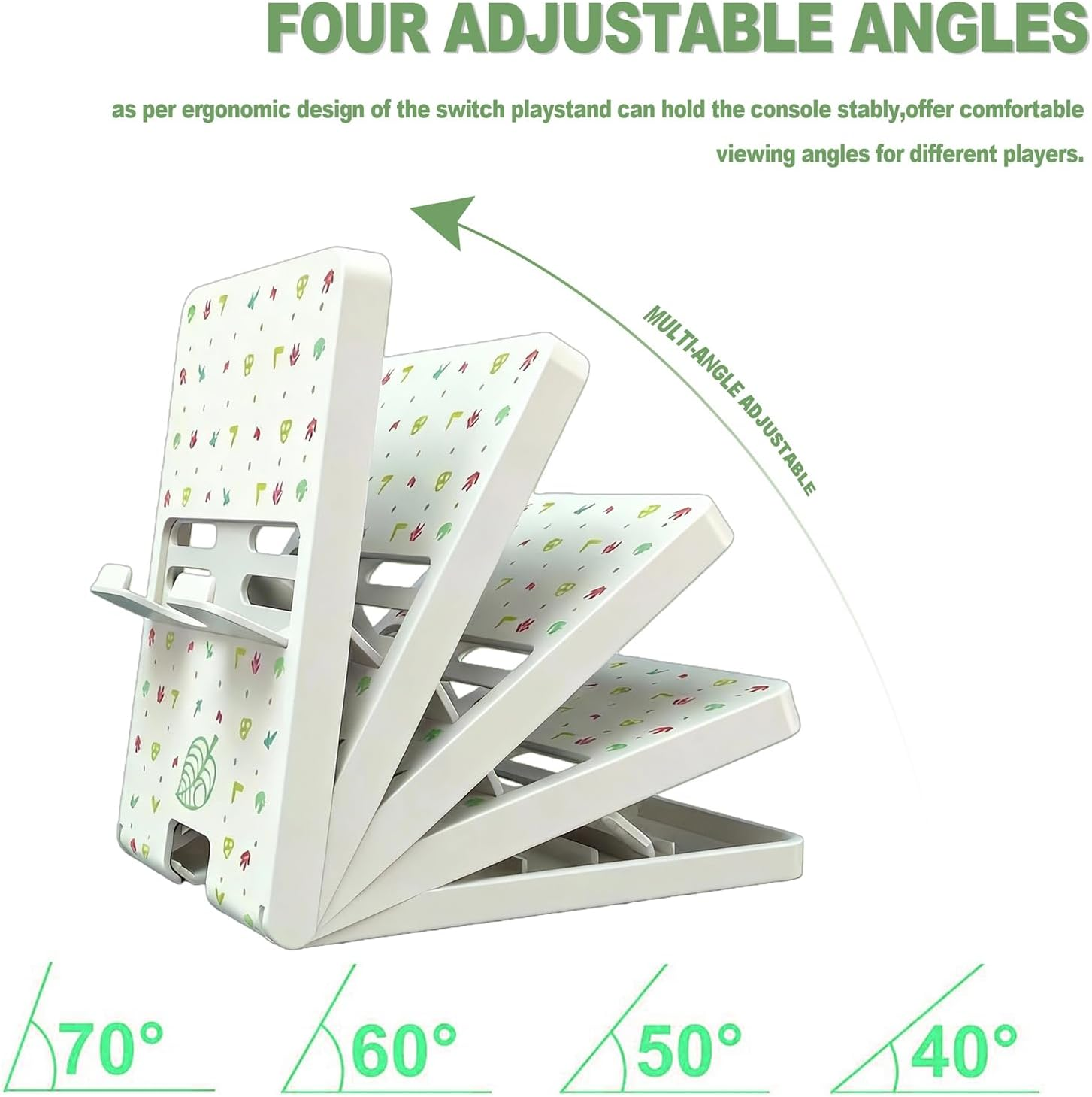 IONPSHG Switch Stand for Nintendo Adjustable Foldable Portable Stand Compatible with Switch OLED Switch Lite and Steam Deck Anti-Slip Gaming Accessories with 4 Height Settings