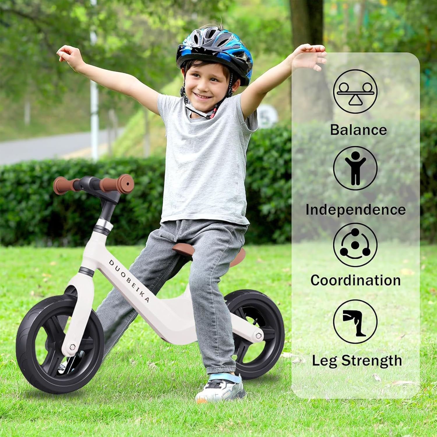 Toddler Balance Bike, 12" No Pedal Balance Bicycle for 2-7 Years Old Kids, Lightweight Sport Training Bike with Adjustable Handlebar and Seat, Steady Balancing, Gift Bike Toys for Boys Girls image number 2