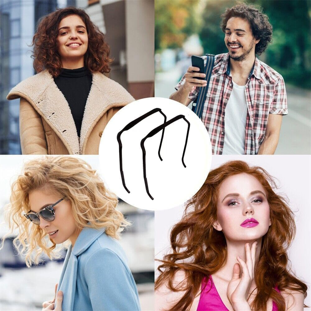 2 Pack Sunglasses Headband for Women - Invisible Hair Hoop, Non-Slip Square Headband for Curly & Thick Hair, Square Hair Headband Fits like Sunglasses - Stylish Headband for All Hairstyles image number 4