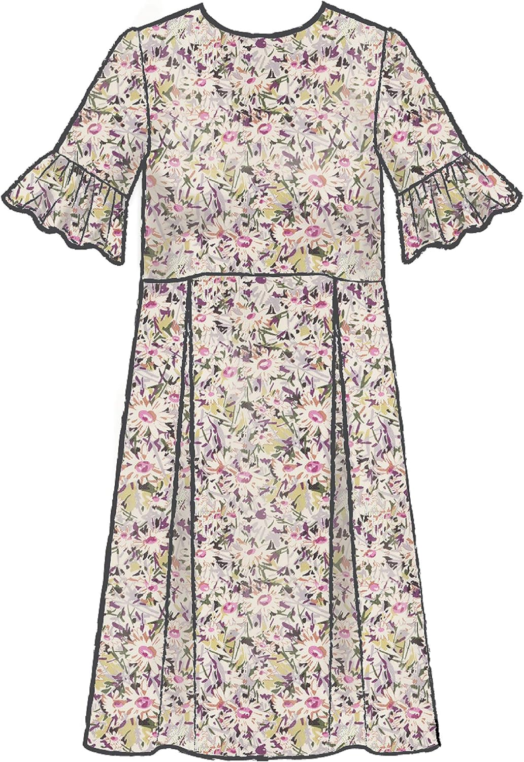 Mccall'S M7948 Misses' Knee Length Pleated Sewing Patterns Dress, Size 14-16-18-20-22