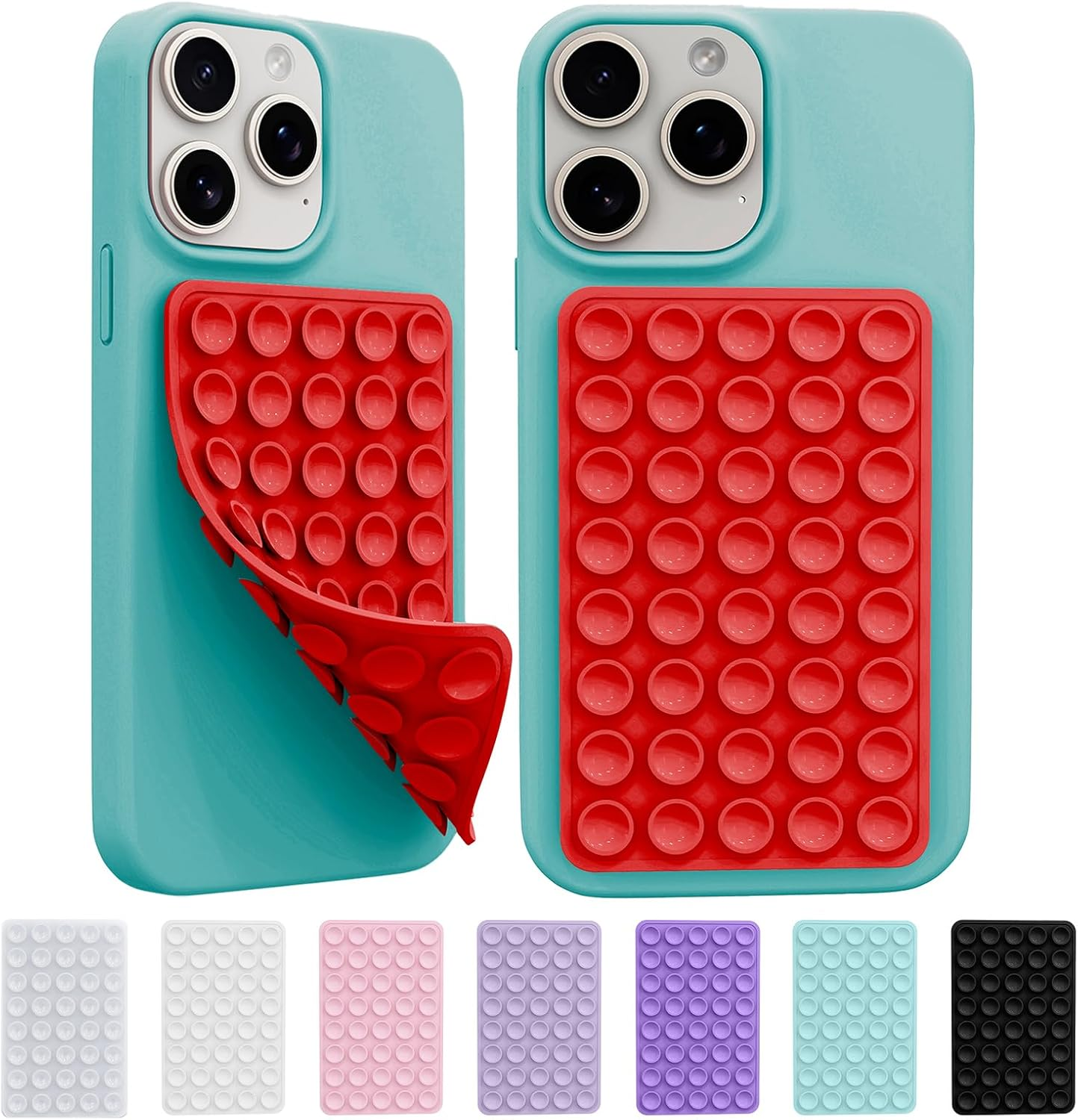 Octo Cup Buddy Sticky Grip Holder Phone Case Mount for Cellphone Black | 2 Pack, Silicone, Silicone Suction Cup, Double Sided, Hands-Free, Phone Accessories, Strong Grip Holder, for Selfie and Video - Clear image number 4