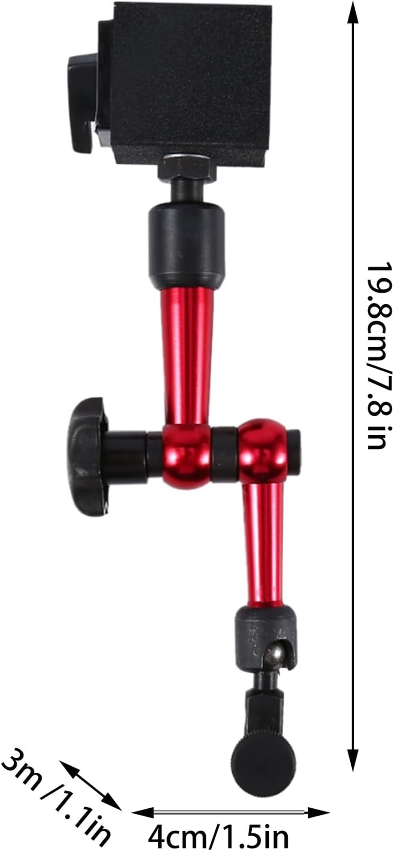 POENVFPO Red Adjustable Magnetic Base Holder with On/Off Switch, Magnetic Base Holder for Digital Dial Indicator, Tool for Holding Test Indicators - Great for Alignment Operations image number 4