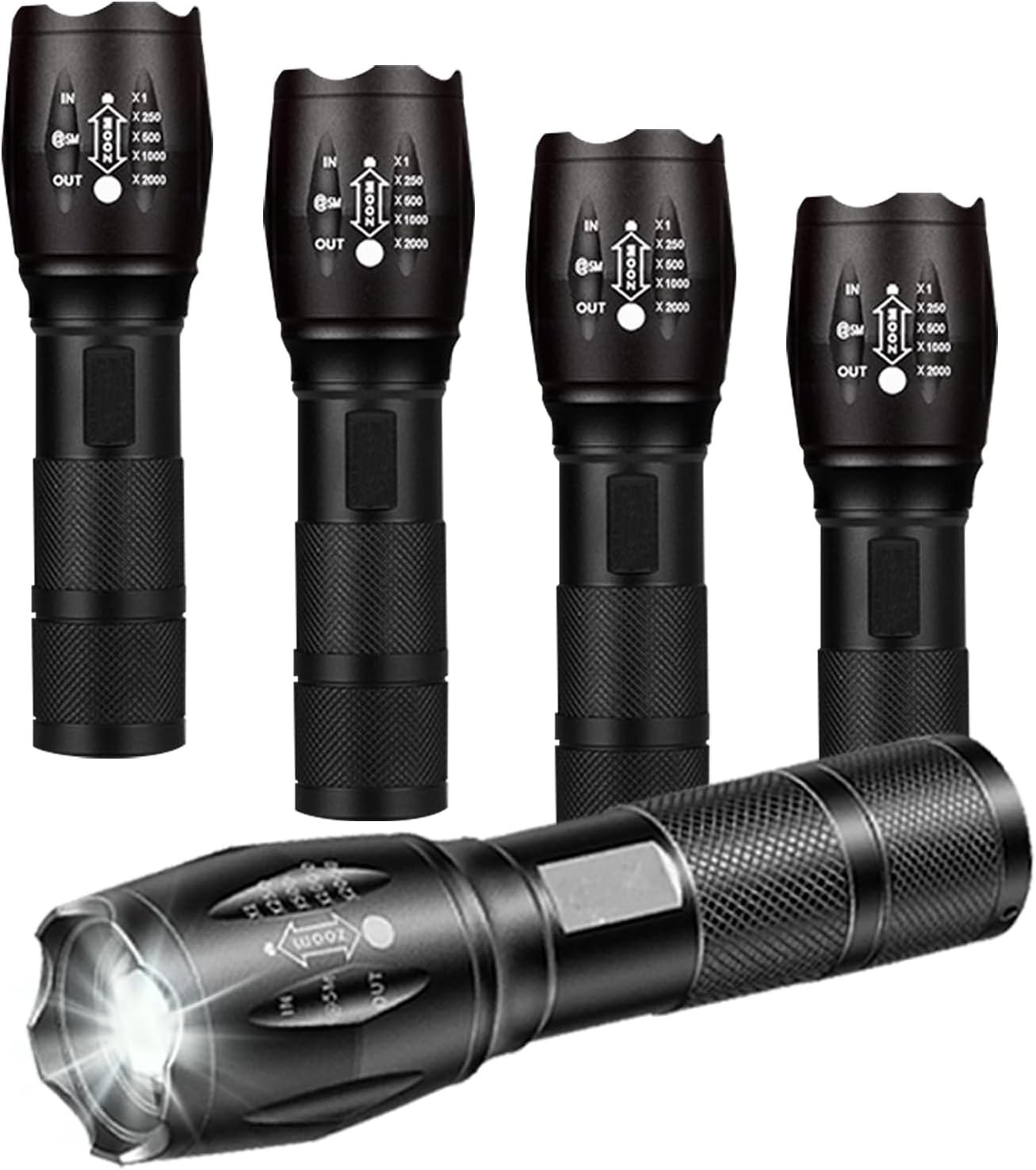 HYVCZP 5/10/20 Pack ​LED Torch,Super Bright Flashlight,5 Modes Adjustable Focus, Waterproof Lightweight Mini Handheld Torch for Camping, Home, Emergency, Hiking, Outdoor (10 Pack)