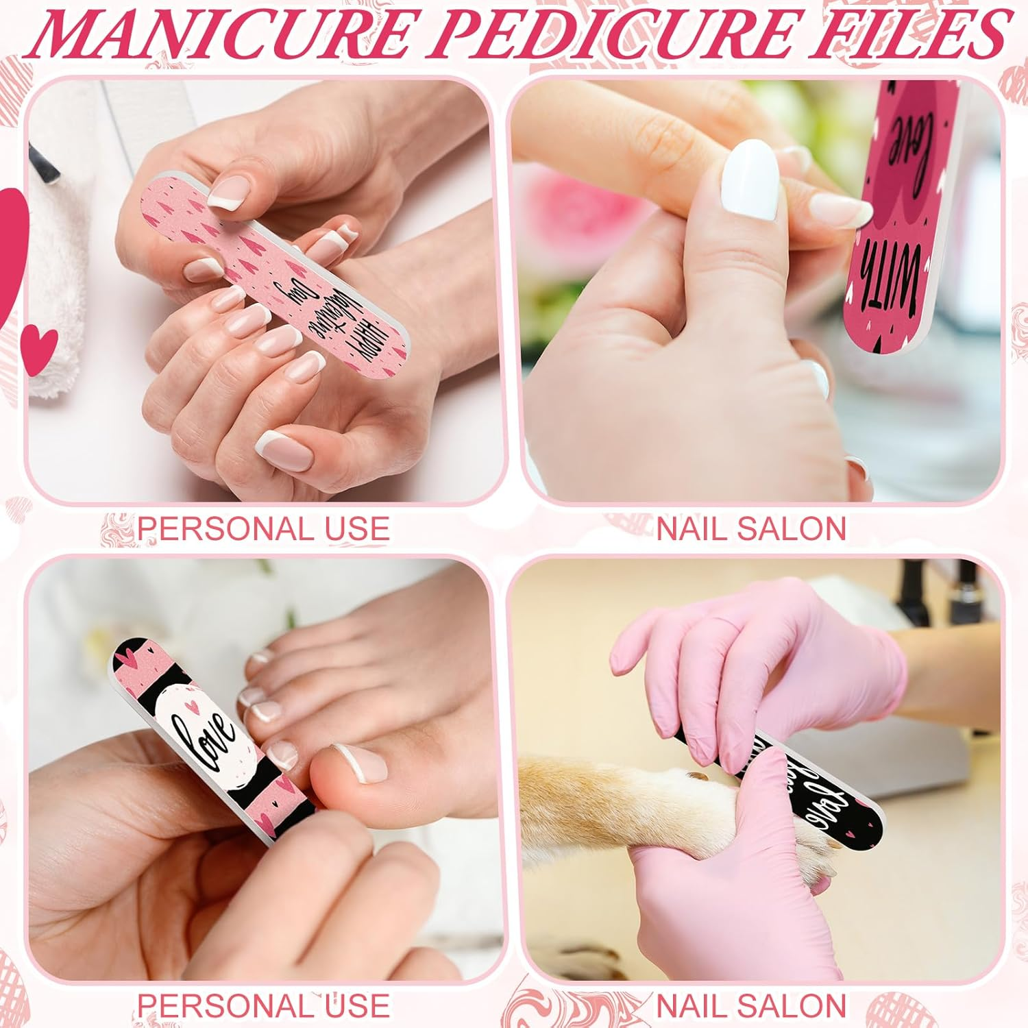 Lanties 50 Pcs Valentine'S Day Mini Nail File Exchange Gifts Bulk for Women Double Sided Love Nail Files Mini Thank You Red Emery Boards Manicure Tools for Valentine'S Day Favors Gifts Supplies image number 4